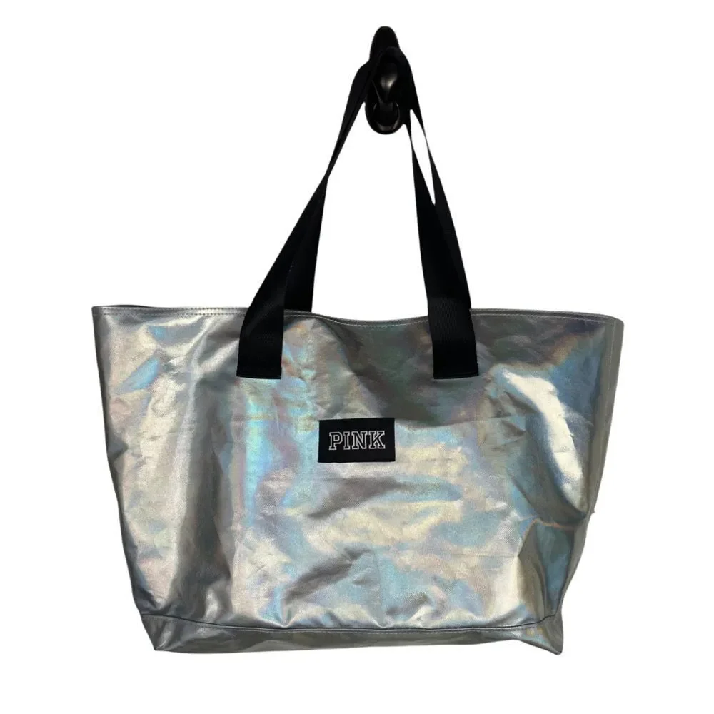 VS Pink holographic iridescent bag